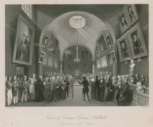 Court of Common Council, Guildhall, London; Presentasjon av en begjæring av Thomas Hosmer Shepherd
