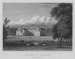 Dalkeith Palace, Mid Lothian (gravering) av Thomas Hosmer Shepherd