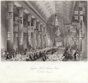 Egyptian Hall på Mansion House under Wilson-banketten av Thomas Hosmer Shepherd