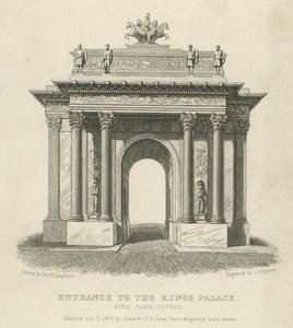 Inngang til Kings Palace, Hyde Park Corner av Thomas Hosmer Shepherd
