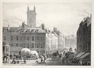 Holborn Bridge, Church of St Andrew, etc., fra puben 'London and it's Environs in the Nineteenth Century'. Jones und Co., 1827-1829 av Thomas Hosmer Shepherd