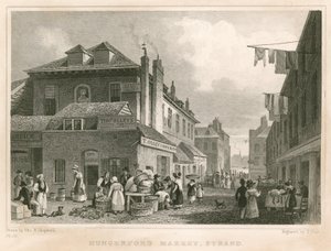 Hungerford Market, nær York Buildings, The Strand, London av Thomas Hosmer Shepherd