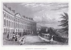 Lansdown Crescent, Bath (gravering) av Thomas Hosmer Shepherd