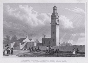 Lansdown Tower, Lansdown Hill, nær Bath (gravering) av Thomas Hosmer Shepherd
