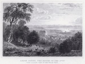 Leigh Court, the Mouth of the Avon, med fjernsyn over den walisiske kysten (gravering) av Thomas Hosmer Shepherd