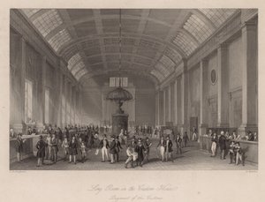 Langt rom i Custom House, London, for betaling av toll av Thomas Hosmer Shepherd