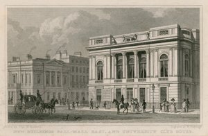 Nye bygninger Pall Mall East og University Club House av Thomas Hosmer Shepherd