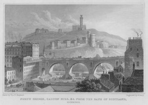 North Bridge, Calton Hill, etc, fra Bank of Scotland, Edinburgh (gravering) av Thomas Hosmer Shepherd