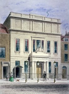 Nordfronten av Princess's Theatre på Eastcastle Street, St Marylebone, London, c1830 av Thomas Hosmer Shepherd