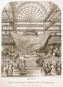 Åpning av Crystal Palace i Sydenham av dronning Victoria 10. juni 1854 av Thomas Hosmer Shepherd