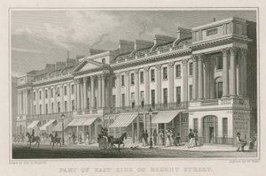 En del av østsiden av Regent Street, London av Thomas Hosmer Shepherd