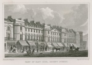 En del av østsiden av Regent Street, London av Thomas Hosmer Shepherd