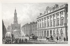 Somerset House, fra puben 'London and it's Environs in the Nineteenth Century'. Jones und Co., 1827-1829 av Thomas Hosmer Shepherd