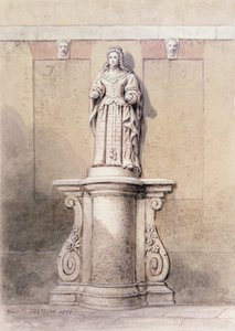 Statue av dronning Anne ved østenden av Queen Square, 1851 av Thomas Hosmer Shepherd