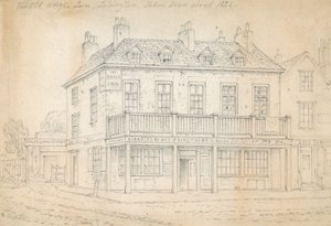 The Angel Inn, Islington (blekk på papir) av Thomas Hosmer Shepherd
