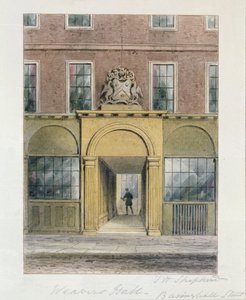 Inngangen til Weavers Hall, 1854 av Thomas Hosmer Shepherd