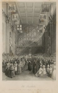 The Guildhall: Innsetting av Lord Mayor 8. november av Thomas Hosmer Shepherd