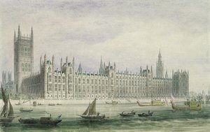 The Houses of Parliament (grafitt, penn og blekk og wc på papir) av Thomas Hosmer Shepherd