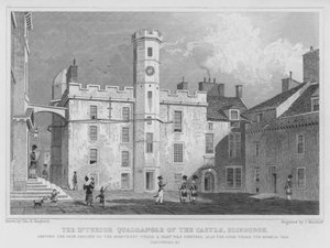 The Interior Quadrangle of the Castle, Edinburgh (gravering) av Thomas Hosmer Shepherd