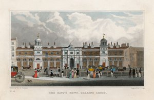 The Kings Mews, Charing Cross. Midlertidig hjemmet til Edward Cross's Menagerie av Thomas Hosmer Shepherd