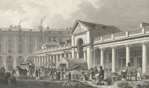NW-fasaden til det nye Covent Garden-markedet, 1827-30 av Thomas Hosmer Shepherd