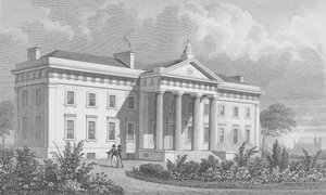 The New Caledonian Asylum (gravering) (bw-bilde) av Thomas Hosmer Shepherd
