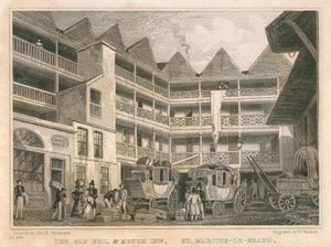 The Old Bull and Mouth Inn, St Martin's-le-Grand, London av Thomas Hosmer Shepherd