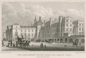Parlamentshuset fra Old Palace Yard, Westminster, London av Thomas Hosmer Shepherd