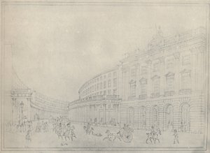 The Quadrant, Regent Street, 1822, 1920 av Thomas Hosmer Shepherd