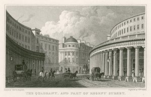 Kvadranten og en del av Regent Street, London av Thomas Hosmer Shepherd