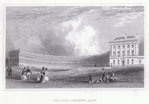 The Royal Crescent, Bath (gravering) av Thomas Hosmer Shepherd