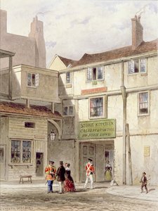 Den berømte kantinen i tårnet - kalt The Stone Kitchen - trakk ned 1827 (akvarell) av Thomas Hosmer Shepherd