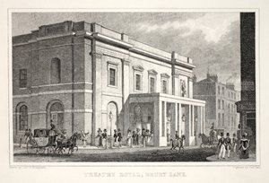Theatre Royal, Drury Lane, fra puben 'London and it's Environs in the Nineteenth Century'. Jones und Co., 1827-1829 av Thomas Hosmer Shepherd