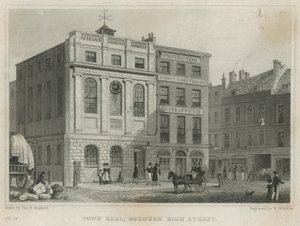 Rådhus, Borough High Street (gravering) av Thomas Hosmer Shepherd