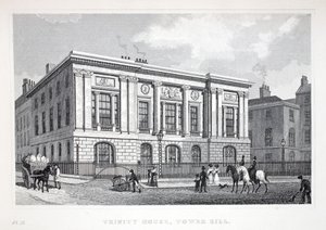 Trinity House, Tower Hill, fra puben 'London and it's Environs in the Nineteenth Century'. Jones und Co., 1827-1829 av Thomas Hosmer Shepherd