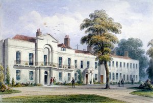 Utsikt over Brompton Lodge, Kensington, London, 1857 av Thomas Hosmer Shepherd