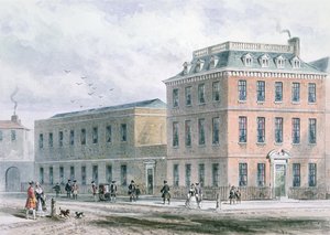 Utsikt over Soho Square og Carlisle House av Thomas Hosmer Shepherd