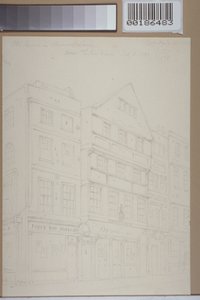 Utsikt over gamle hus i Chancery Lane, 1853 av Thomas Hosmer Shepherd