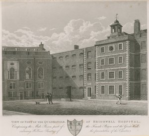 Utsikt over en del av firkanten til Bridewell Hospital av Thomas Hosmer Shepherd