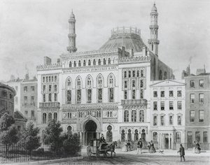 Utsikt over Royal Panopticon of Science and Art, 1825 (litografi) av Thomas Hosmer Shepherd