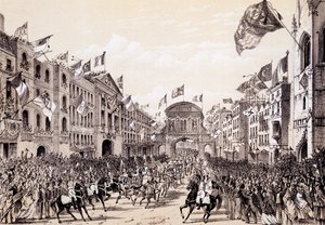 Besøk av Napoleon III og keiserinne Eugenie til byen, 19. april 1855 av Thomas Hosmer Shepherd