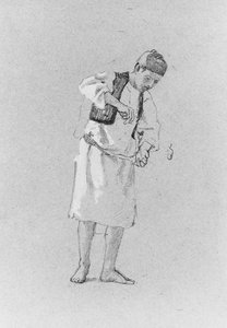 Studie av en mann. av Thomas Hovenden