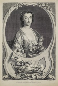 Fru Cibber, gravert av J. Marchand (fl.1749), 1749 av Thomas Hudson