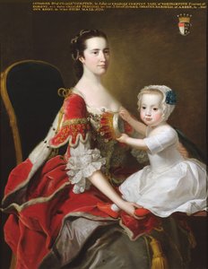 Portrett av Catherine Compton (d.1784) grevinne av Egmont og hennes eldste sønn Charles Perceval (f.1756) 1758