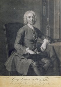 Portrett av George Graham (1673-1751) Urmaker, gravert av John Faber (1684-1756) av Thomas Hudson