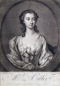 Portrett av fru Cibber (1714-66), skuespillerinne og sanger, gravert av John Faber (1684-1756), 1746 av Thomas Hudson
