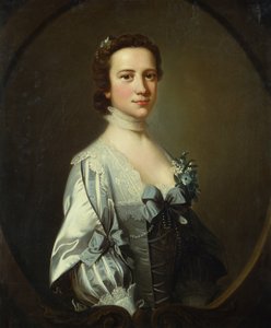 Portrett av en dame i Van Dyck-kjole (olje på lerret)