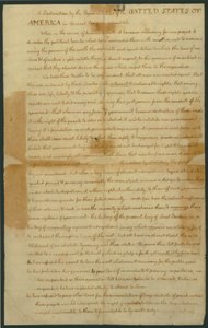 Utkast til uavhengighetserklæringen, 4. juli 1776