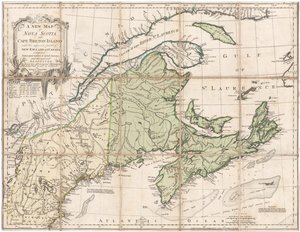 Et kart over Nova Scotia av Jefferys