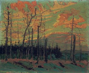Brent land ved solnedgang, 1915 av Tom Thomson